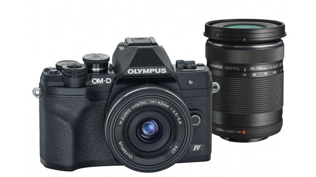 Olympus E-M10 IV Camera Double kit SLV/SLV/BK, 14-42MM (Black)